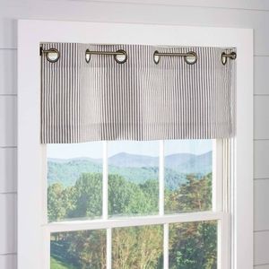 Plow& Hearth Thermalogic Insulated Ticking Stripe Grommet Top Valance, 4…